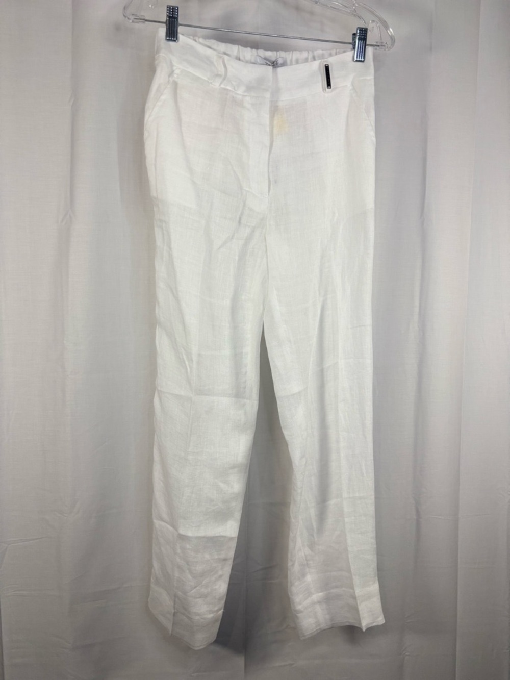 NET TONET Womens White Linen Pants Unlined Size 4 Italian Designer